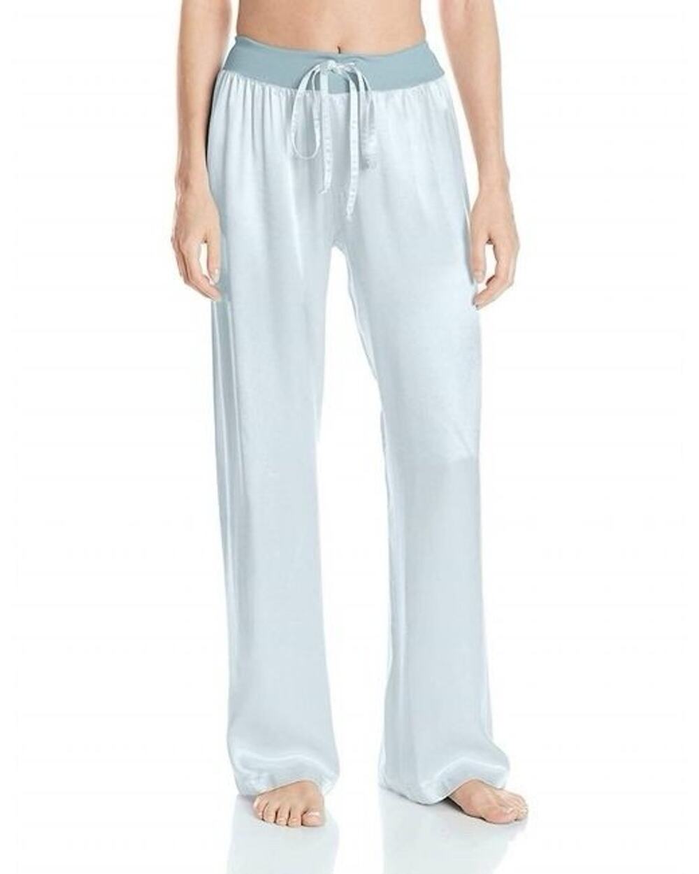 PJ Harlow Jolie Morning Blue Satin Sleep Pajama Pants Lounge Casual Womens Small